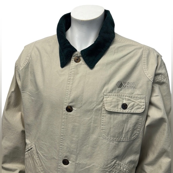 Vintage Black & Decker Embroidered Logo Tan Denim Utility Winter Chore Jacket LG - Picture 8 of 15